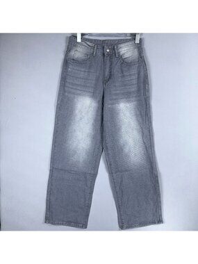 Manfinity Jeans Size XS Baggy Gray Medium Wash High Rise